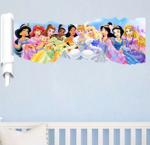 Disney Princess Wall Decal 3d Sticker Mural Child S Bedroom Nursery Easy To Use Home Decor Decor Decals Stickers Vinyl Art