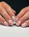 Summer Short Acrylic Nails: Sparkle and Shine with Glitter Accents on Your Simple Blue Nails