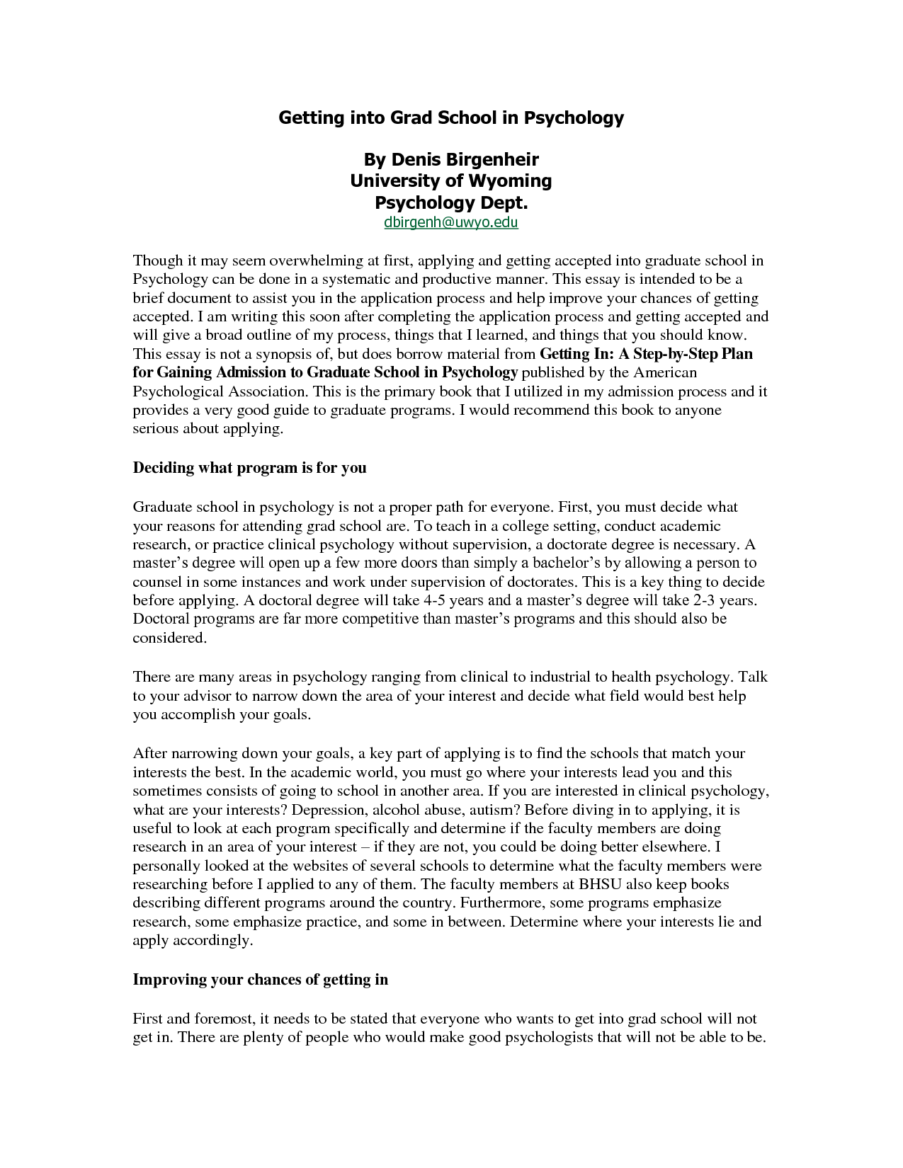 how to write a grad school essay of science