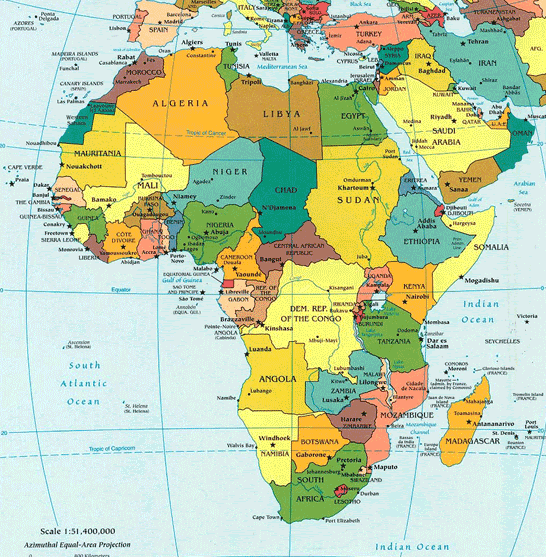 Nigeria And South Africa Map