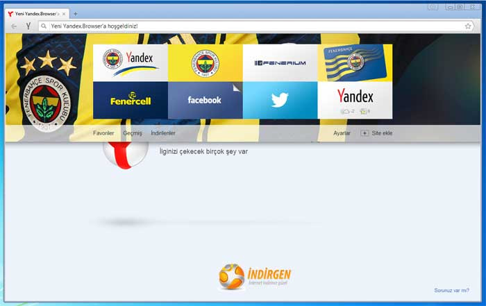 Yandex Browser Fenerbahçe indir