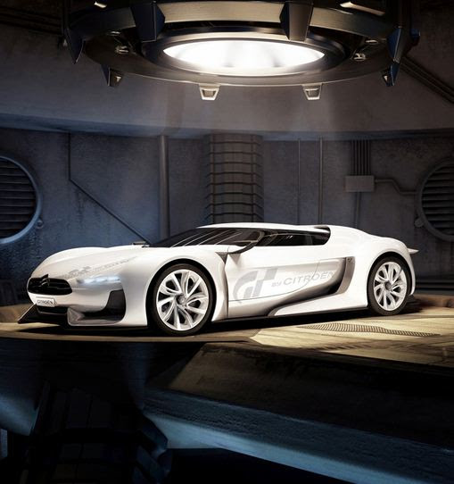 White citroen GT under spot light 