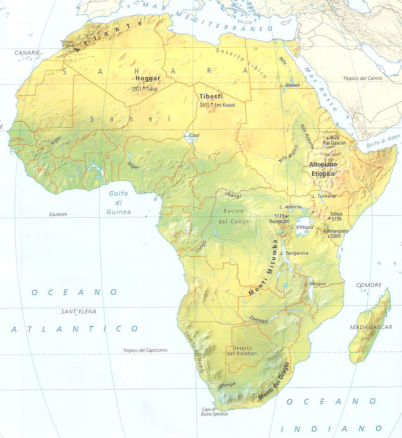Carta Politica Africa Da Stampare