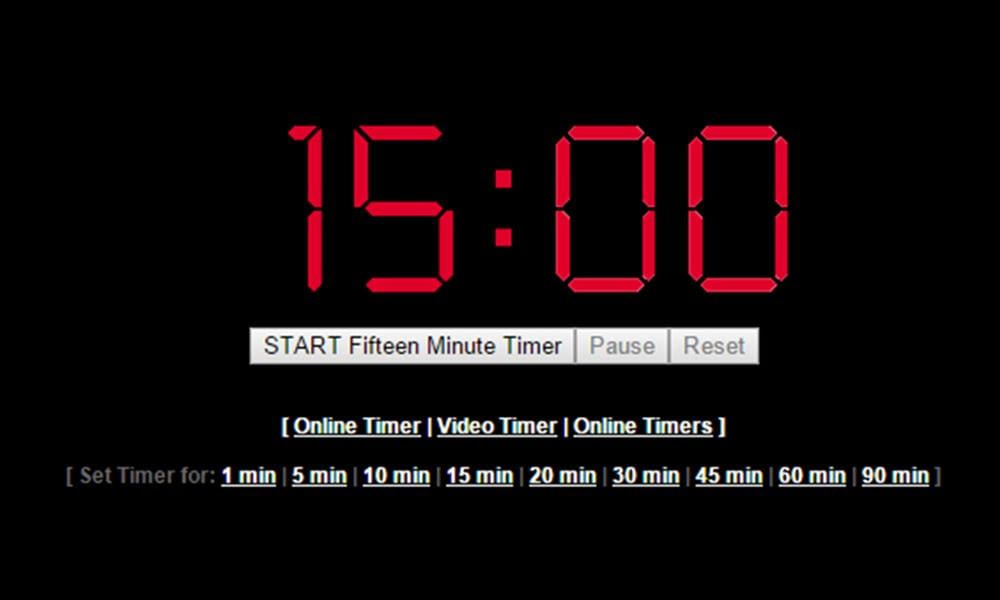 alarme dans 15 minutes