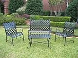 4pc Outdoor Diamond Lattice Outdoor Iron Settee Patio Set