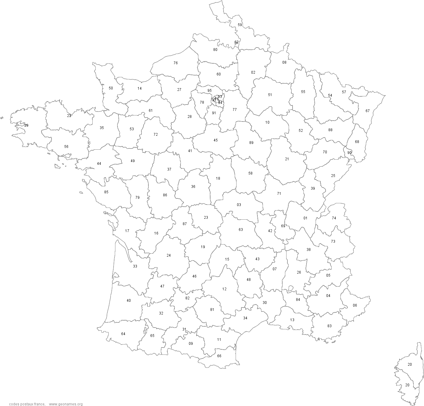 Postal Codes France