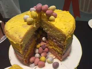 Easter showstopper mini egg ombre pinata cake