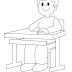 Bambino Seduto Al Banco Disegno
