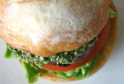 Lamb Kofta Burger with Coriander Chilli Pesto