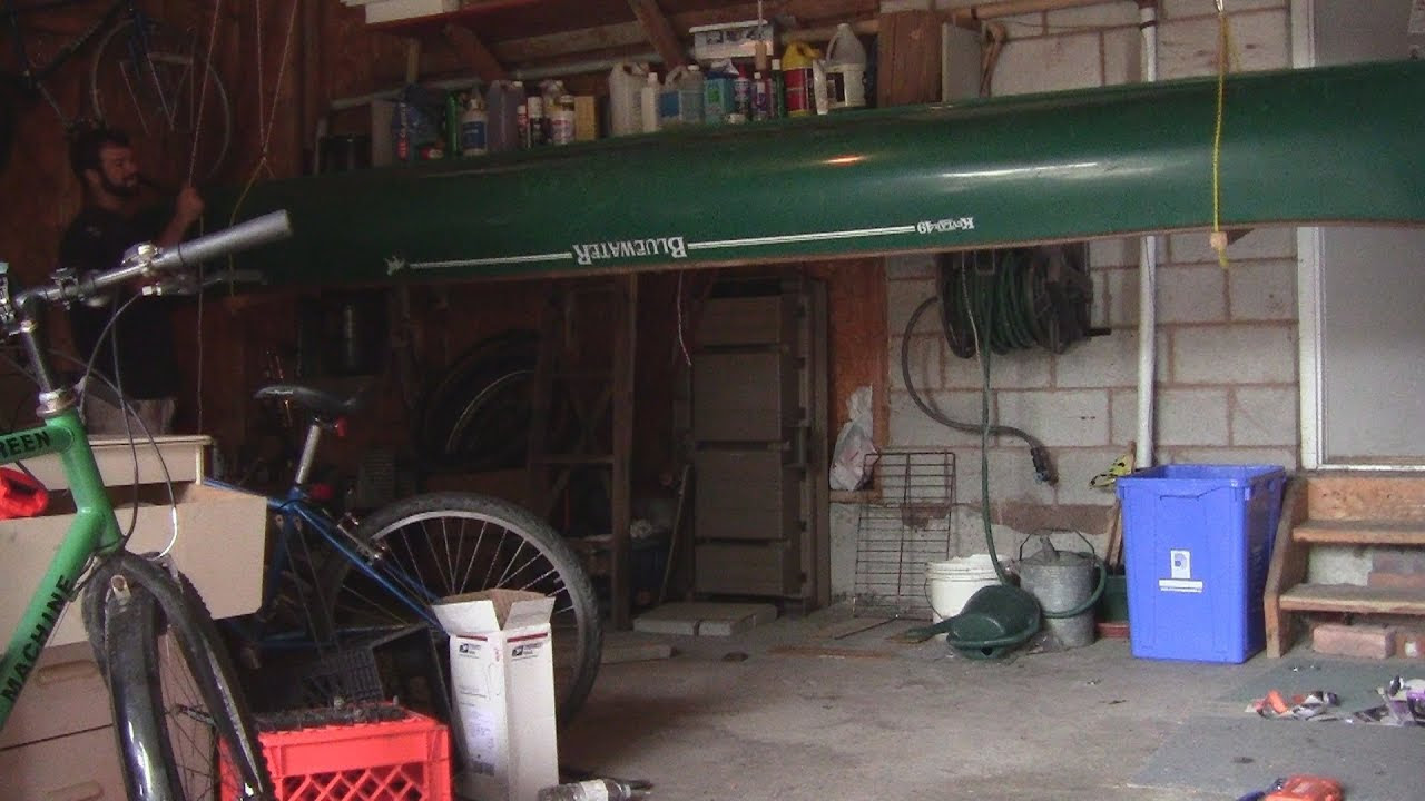 How to Build a Canoe Hoist Storage System in a Garage 