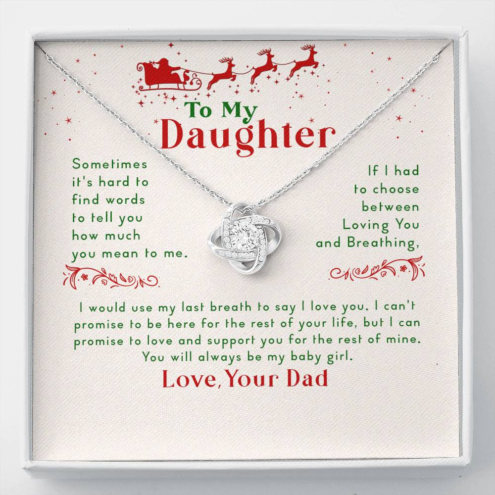 Sold Out My Baby Girl Love Knot Christmas Necklace Shineon