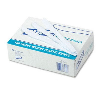Heavy-Weight Plastic Knives, White, 100/Box DXSKH20