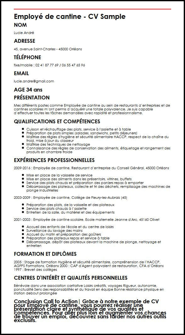 Exemple de cv agent d'entretien gratuit - Modele de lettre 