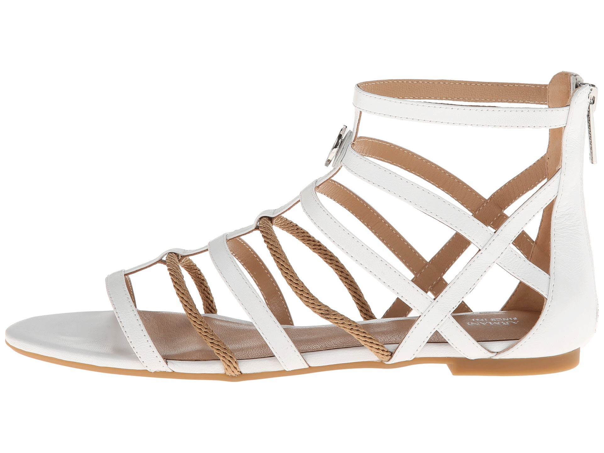 Armani Jeans Gladiator Sandal White | Shipped Free at Zappos