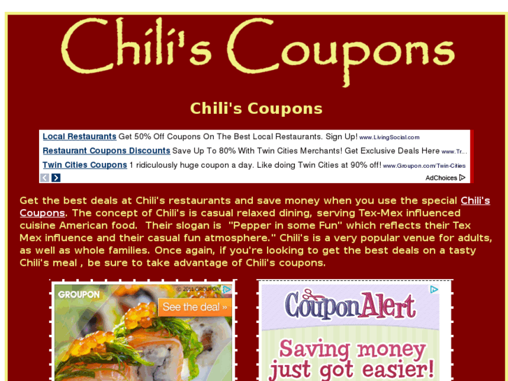 Chilis-Coupons.com: Chili's Coupons