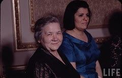 Mrs.Khrushchev in Cairo with Mrs. Nasser in 1960s