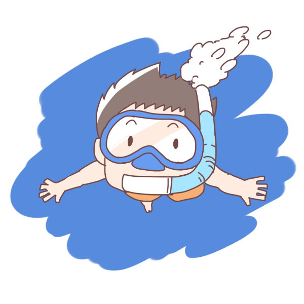 海に潜る男の子のイラスト かわいいフリー素材が無料のイラストレイン