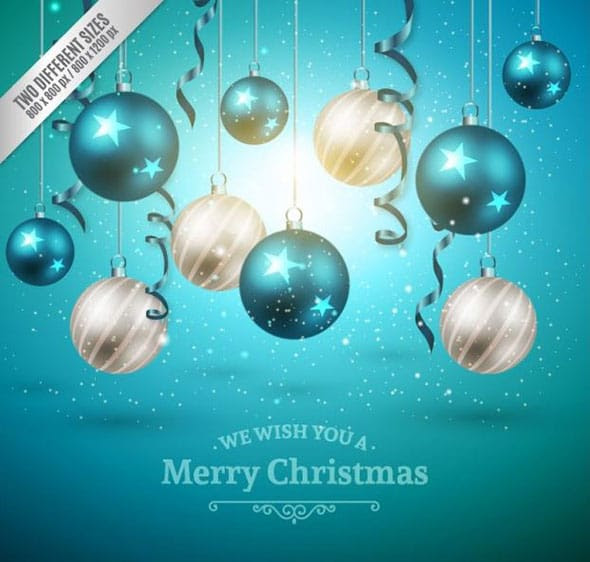 christmas-background-with-white-and-blue-baubles-vector