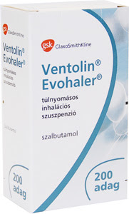 VENTOLIN EVOHALER TÚLNYOMÁSOS INHALÁCIÓS SZUSZPENZIÓ 200 