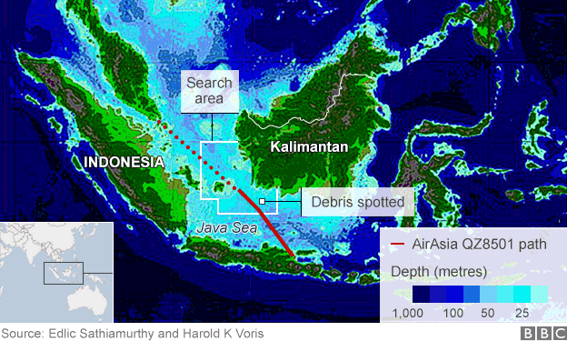 Map showing sea depth