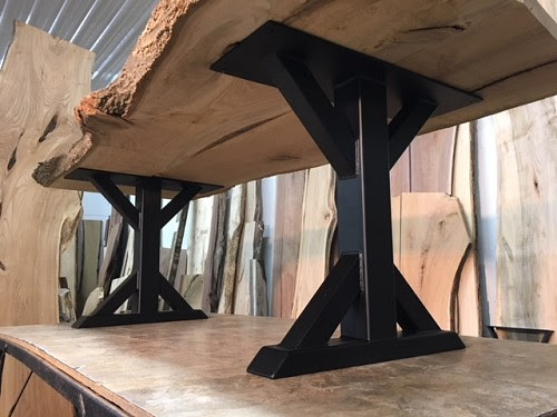 OhioWoodlands Dining Table Base. Steel dining table legs 