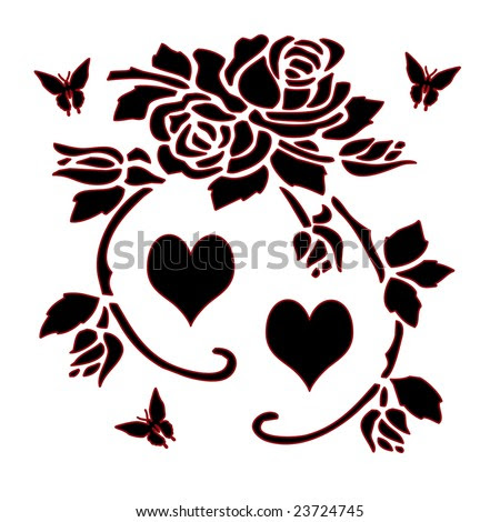 clipart hearts and roses. of Roses, Flowers, Hearts,