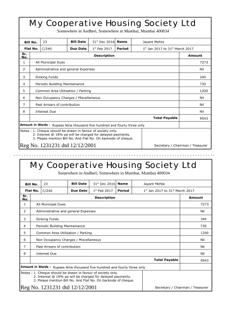 Online Housing Society Billing system | Bulk Invoice ...