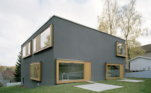 Modern House Exterior Design with Black Wall, Modern Exterior Design, Exterior Design