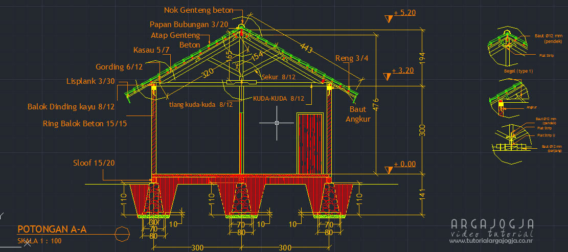 Tutorial Paket AutoCAD  Pembuatan Gambar Kerja Rumah  