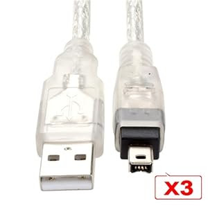 Amazon.com: Theo&Cleo 3x 6' 1.8m USB 2.0 to IEEE 1394 4pin FireWire DV 