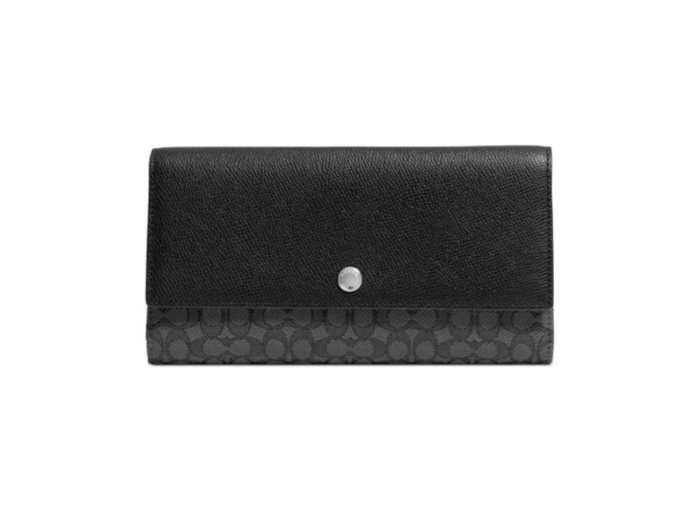 กระเป๋า coach wallet style checkbook in ลาย fabric 52637 กระเป๋า coach wallet style checkbook in ลาย fabric 52637