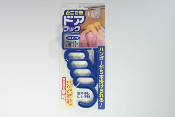 日本製 どこでもドアフック５連タイプ ハンガーなどを５本ドアにかけられるよ 100均 セリア