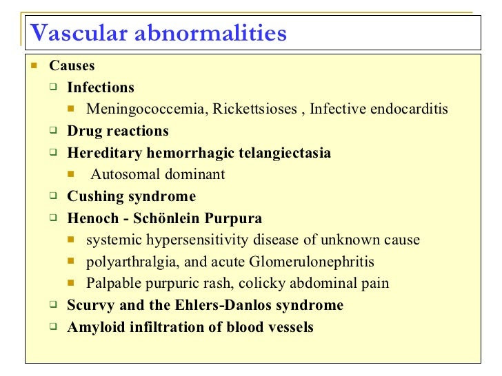 Vascular bleeding disorders