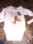 THE DISNEY STORE boys or girls size 3-6 months mickey romper shirt one-piece 