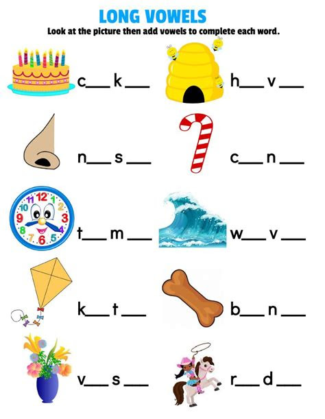 Vowels in english have both long and short forms. long vowels interactive worksheet long vowels vowel english phonics
