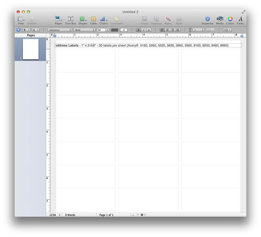 Avery Shipping Labels Template for Mac Apple Pages - MacTemplates.com
