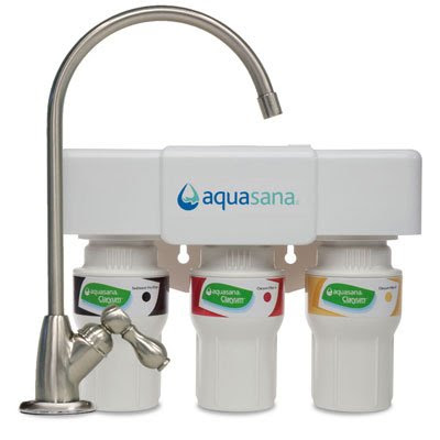 Aquasana AQ-5300.55  3-Stage Under Counter Water Filter System with Brushed Nickel Faucet On Sale
