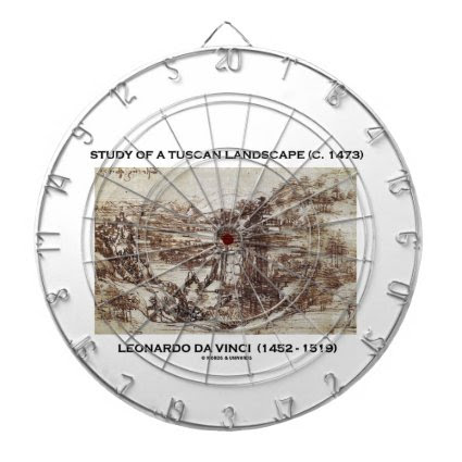 Study Of A Tuscan Landscape (Leonardo da Vinci) Dartboards