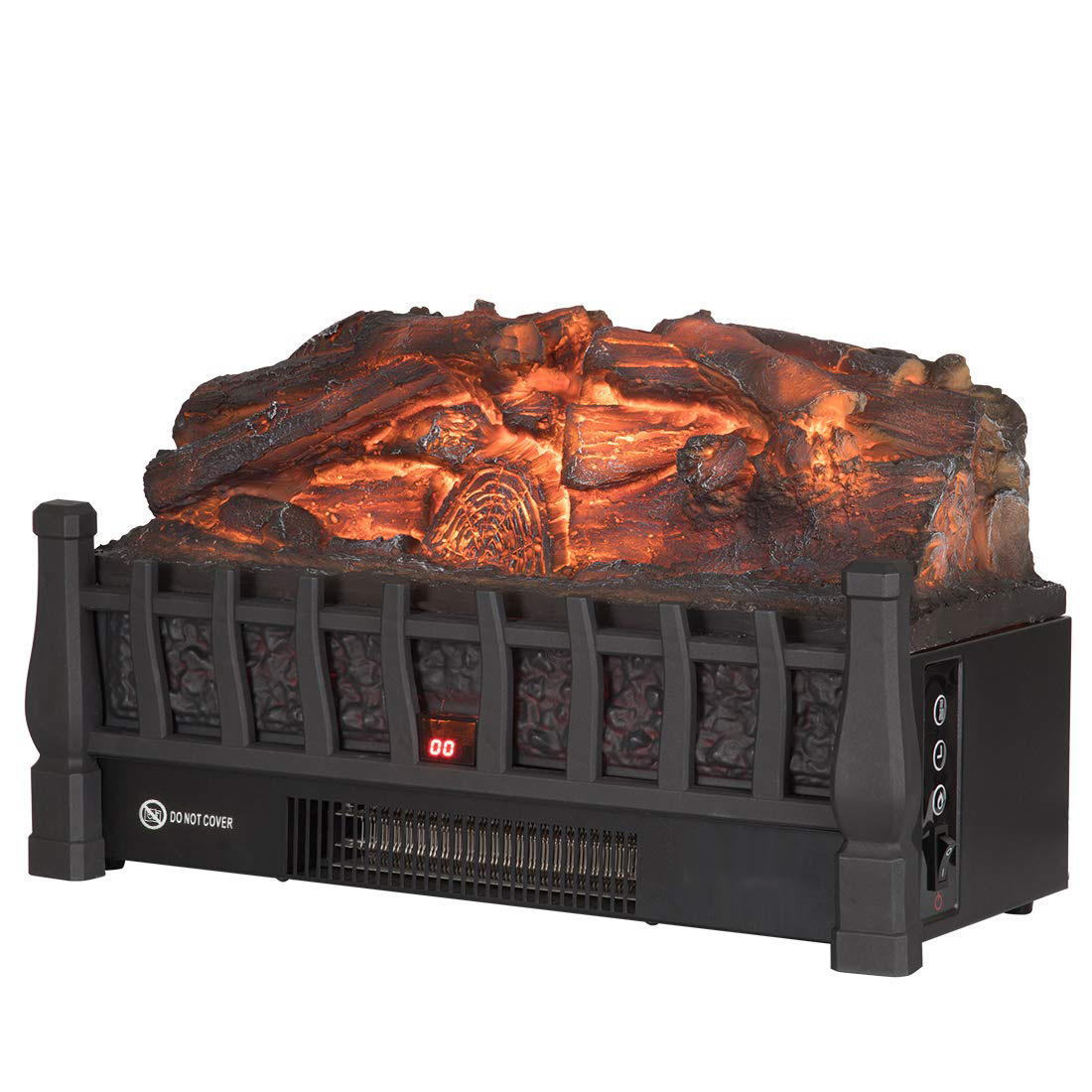 20 Inch Electric Fireplace Log Realistic Ember Bed Insert ...