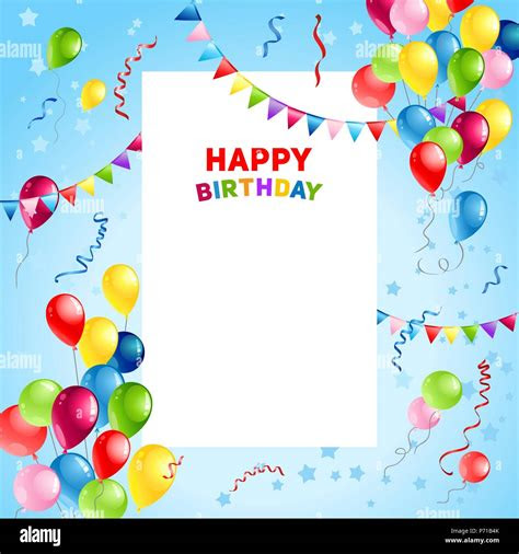  balloons happy birthday card template stock vector image art alamy