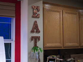 Sprinkled With Color Penny Letters For The Kitchen An upcycled project from here sons old nursery