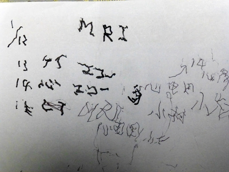 しんちゃん86リハビリ奮闘記 文字を書くトレーニング