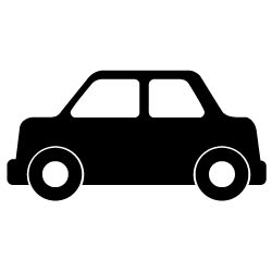 黒い自動車セダン４ 車の無料イラストc25