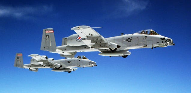 These A-10 Warthogs look like perfect miniatures but they are real