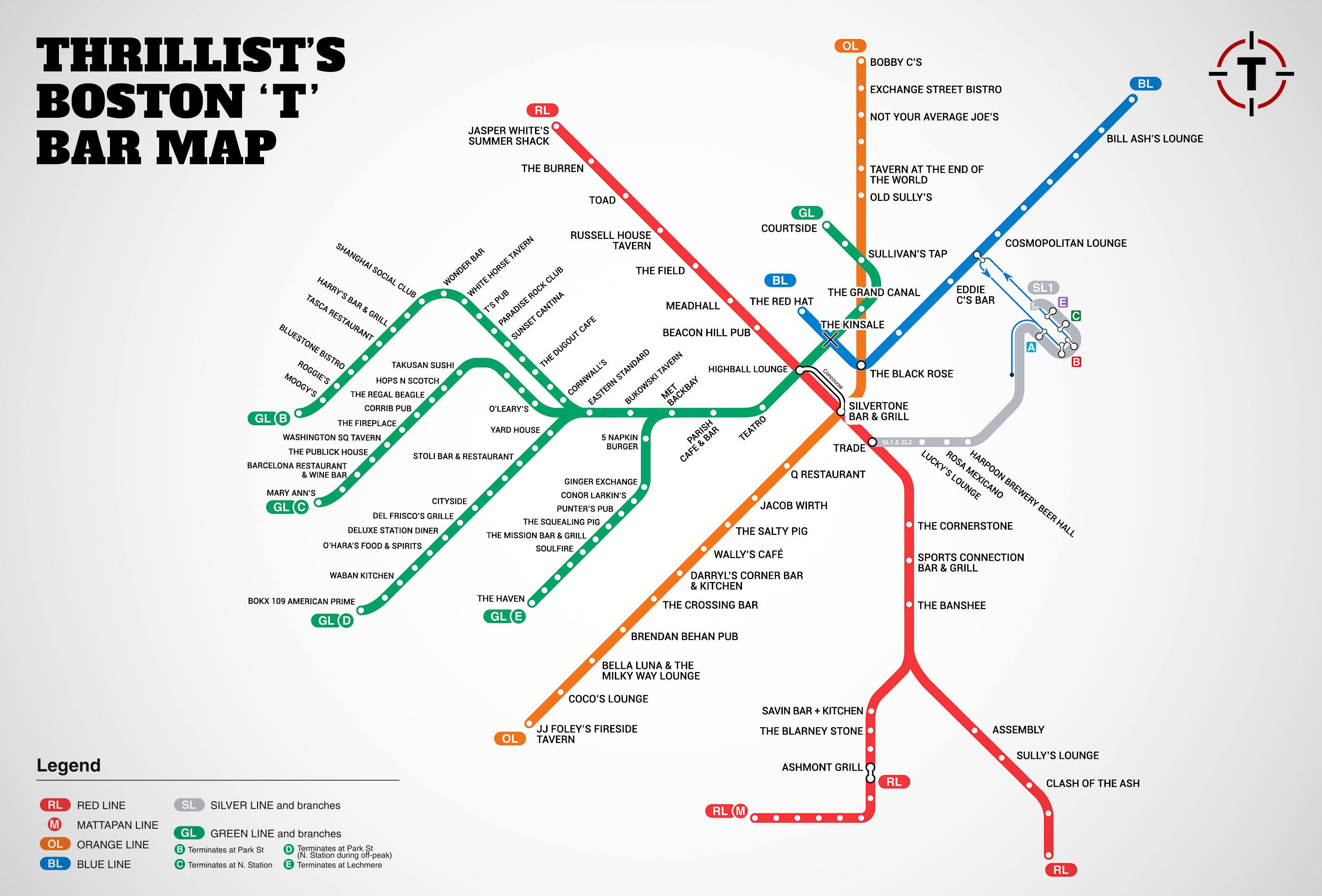 boston t line map Boston S First Map Of Bars Near The T Mbta Bar Map Thrillist boston t line map