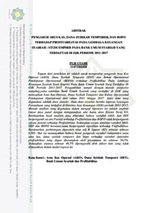 PENGARUH ARUS KAS, DANA SYIRKAH TEMPORER, DAN BOPO TERHADAP ...