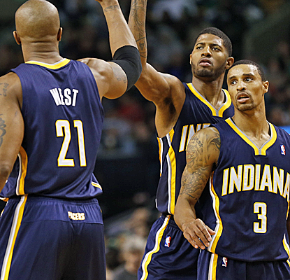 The Pacers get 27 points from Paul George in erasing an eight-point 