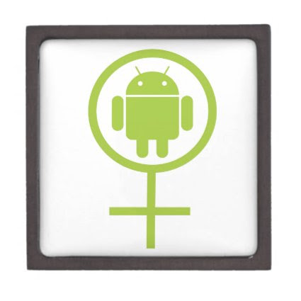 Female Android (Software Developer) Bug Droid Premium Trinket Box