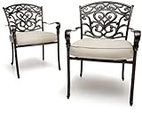 Strathwood St. Thomas Cast Aluminum Dining Arm Chair, Set of 2