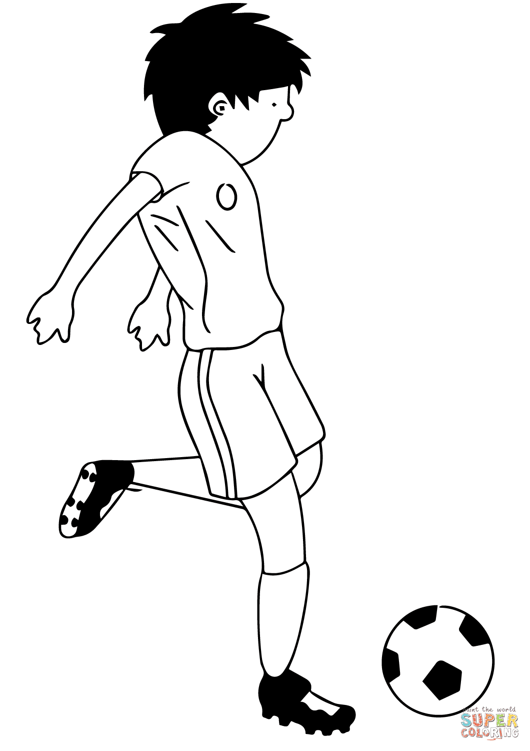 Dibujo De Dibujo De Nino Jugando Al Futbol Para Colorear Dibujos Para Colorear Imprimir Gratis